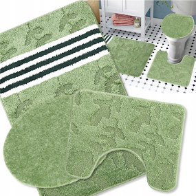Fürdőszobaszőnyeg Szett Csúszásgátló 3 Részes Zöld 50X80 Szőnyeg