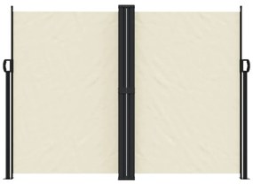 krémszínű behúzható oldalsó napellenző 180 x 600 cm