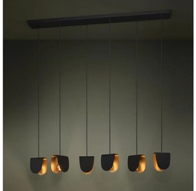 Eglo 390184 - Csillár zsinóron SERENARA 6xE27/40W/230V fekete/arany