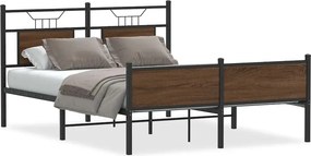 vidaXL barna tölgy színű szerelt fa ágykeret matrac nélkül 140x200 cm