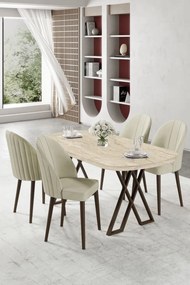 Kaye étkezőgarnitúra, travertin-krém, 168 cm – TR240CHR2826