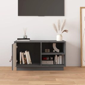 szürke tömör fenyőfa TV-szekrény 70 x 34 x 40 cm