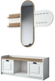 Ema White and Walnut előszoba szett