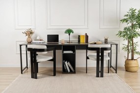 Íróasztal Twin Study Desk - Antracit, Fekete
