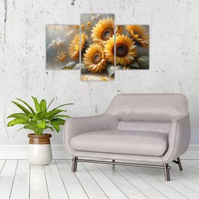 Kép - Napraforgók festménye (90x60 cm)