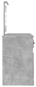 betonszürke fésülködőasztal LED-del 130 x 50 x 132,5 cm