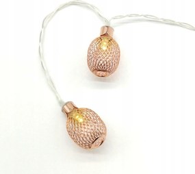 Aca Lighting fém ananászok, 10 LED-es díszlánc elemekkel (3xAA) időzítő