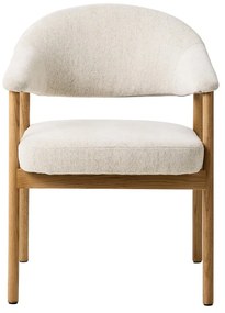 Krémszínű tölgyfa karfás étkezőfotel szett 2 db-os Elk – Unique Furniture