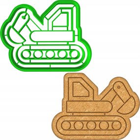 Mézeskalács lyukasztó autó kotrógép buldózer Kotrógép 8cm