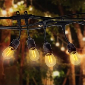 Kültéri dekoratív lánc GIRLAND 10xE27/15W/230V 10m IP44