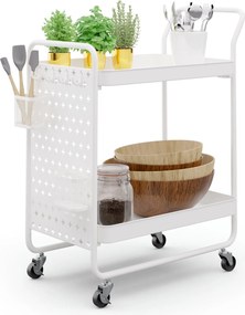 Klarstein Chibi, tálalókocsi, 2 polc, fém, kosarak, kampók, mobil
