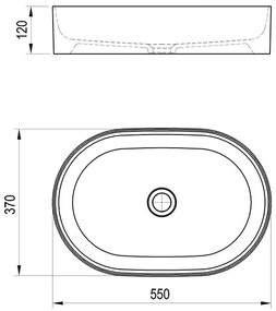 Ravak XJX01155001 - Ráültethető mosdó CERAMIC SLIM 55x37 cm kerámia/fehér
