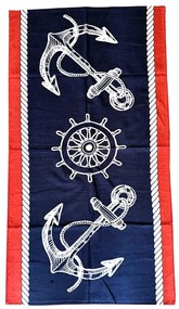 Strand fürdőlepedő FUNNY NAVY 70x140 cm