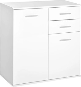 HOMCOM Különleges Szekrény Konzol Oldalszekrény Buffet Tároló Szekrény Étkezőbe és Nappaliba Ajtókkal és Fiókokkal 71x35x76cm | Aosom