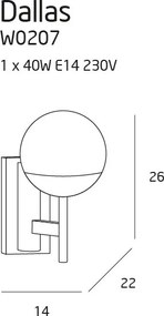 Fali Lámpa Arany DALLAS MAXLIGHT W0207