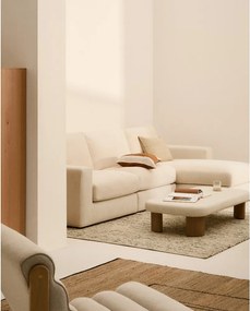 Bézs zsenília sarokkanapé (jobb oldali-heverő résszel) Alea – Kave Home