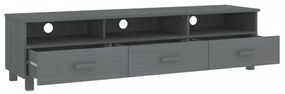 HAMAR sötétszürke tömör fenyőfa TV-szekrény 158 x 40 x 40 cm