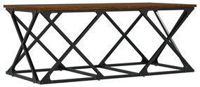 barna tölgyszínű szerelt fa dohányzóasztal 100 x 49 x 40 cm