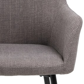 MAZZONI EXPORT VERA Világosszürke Taupe (Basel 34 szövet) - MODERN KÁRPITOZOTT KAGYLÓSZÉK LOFT STÍLUSÚ NAPPALIBA/ÉTKEZŐBE