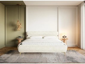 Franciaágy 180 cm Rirri 180B (ágyráccsal) (krém + arany). Akció -15%. 1099828