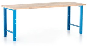 Állítható magasságú műhelyasztal Basic, 220 x 80 cm, kék - ral 5012