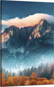 Vászonkép Hegyek Ég Erdő Természet 50x80 cm Ajándéknak is tökéletes