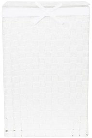 Laundry Basket Linen fehér, fedeles szennyeskosár, magasság 60 cm - Compactor