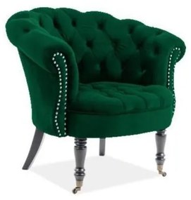 Philips Velvet Chesterfield fotel zöld