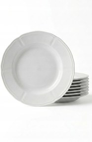 6 db 27 cm-es fehér porcelán étkészlet második fogáshoz Outlet