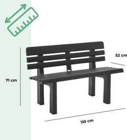 GENZIANA kerti pad, 110x52x71cm, antracit I.P.A.E-Progarden