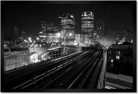 Poszter keretben 60x40 Felhőkarcolók Fekete-fehér