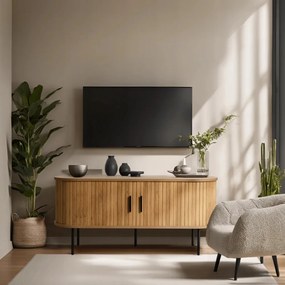 TRISH RTV szekrény 120 cm, kétajtós, tölgy