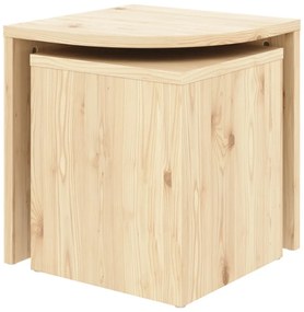 Natúr színű borovi fenyő dohányzóasztal szett 2 db-os Combine – Karup Design