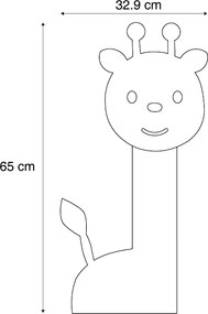 Gyerek fali lámpa narancssárga LED-del, 3 fokozatban dimmelhető - Gigi a Zsiráf