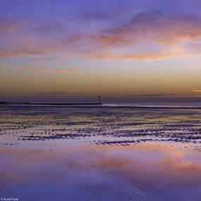 Poszter 20x20cm Napfelkelte a tengerparton, Assaf Frank