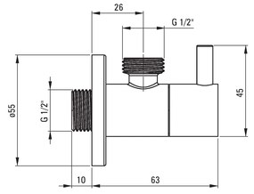 Deante Deante, kerek sarokszelep szűrővel 1/2" - 1/2" kerámia fejjel, VFA_B63R