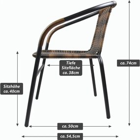 Kerti bisztró szék szett egymásra rakható  2 db barna