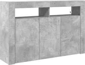 vidaXL Széf LED -es lámpákkal Beton Szürke 116 x 30 x 75 cm Faanyag
