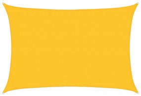 sárga négyszögletű HDPE napvitorla 160 g/m² 3,5x5 m