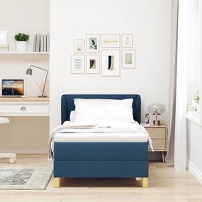 Boxspring Ágy Matracokkal Kék 90x190 cm Szövet