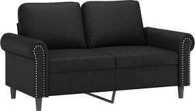 vidaXL 2 személyes fekete műbőr kanapé 120 cm