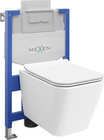 Mexen Fenix XS-U, rejtett modul és felfüggesztett WC Cube lassan eső üléssel, fehér, 68530924000