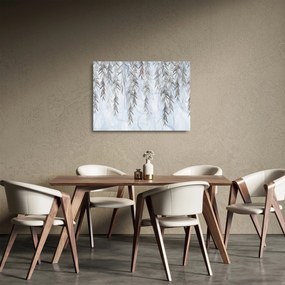 Kép - Fűzfa gallyak kék alapon (üvegen) (70x50 cm)
