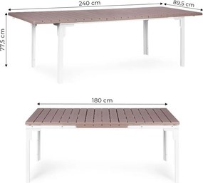 Nagy összecsukható kerti asztal 180-240 cm 12 fő részére szürke