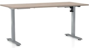 Állítható magasságú asztal OfficeTech A, 160 x 80 cm, szürke alap, tölgy