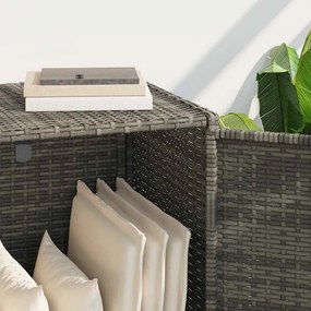 vidaXL szürke polyrattan kerti tárolószekrény 83x45x76 cm