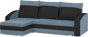 KING Kinyitható sarokkanapé Kék/fekete