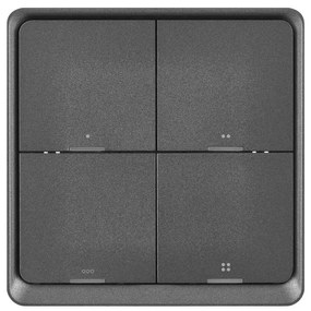 Kapcsoló 4-gombos GoSmart 1xCR2430 Tuya fekete