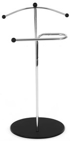 Němý sluha, výška 110 cm, masiv kaučukovník, černé moření, kov chrom