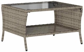 2 személyes szürke polyrattan kerti kanapé asztallal&amp;párnával